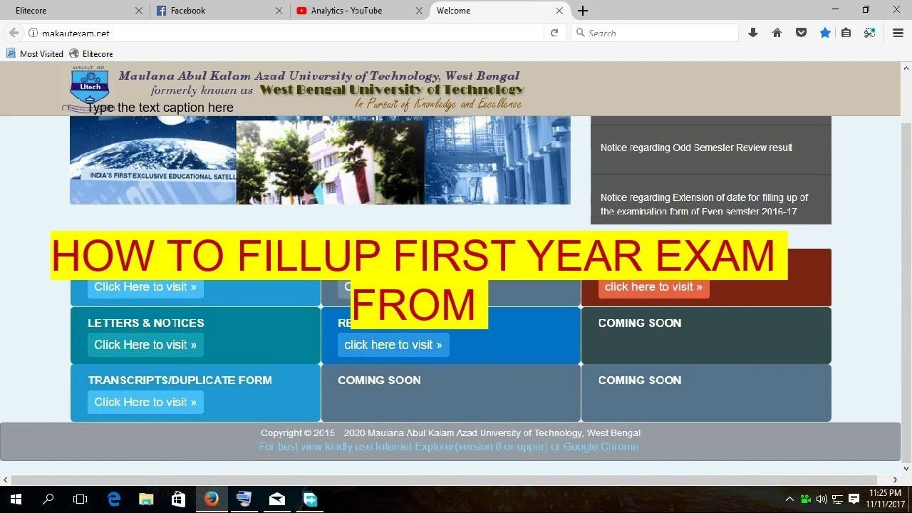 How to Apply Online and Download wbut exam form For First Year MAKAUT by Wonder Box