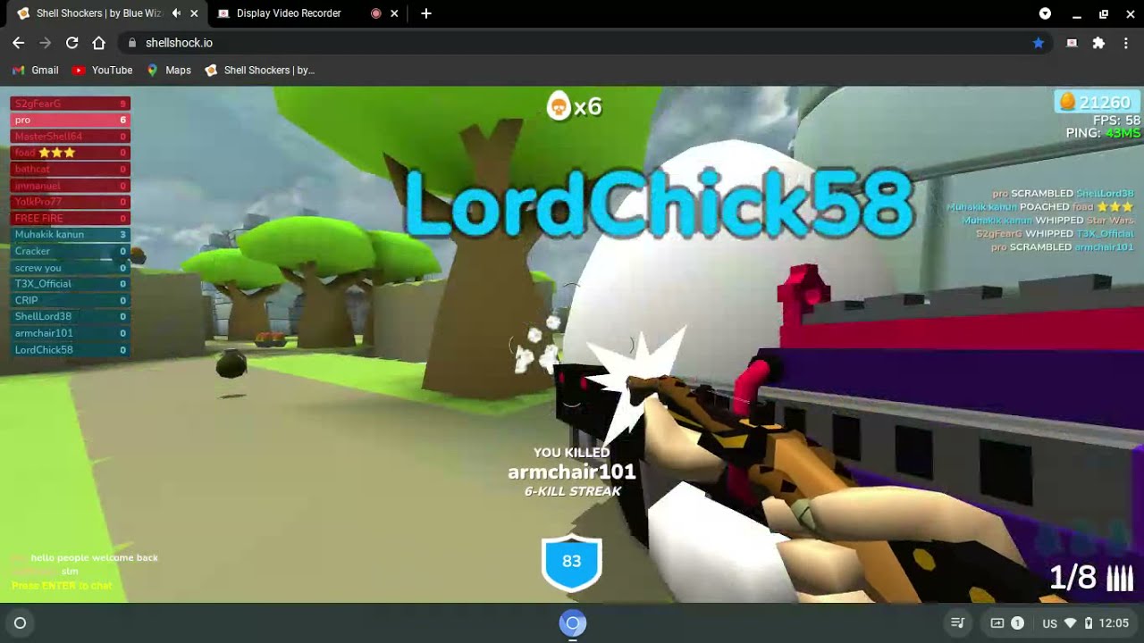 SHELLSHOCK.IO[Pro kills]less streak