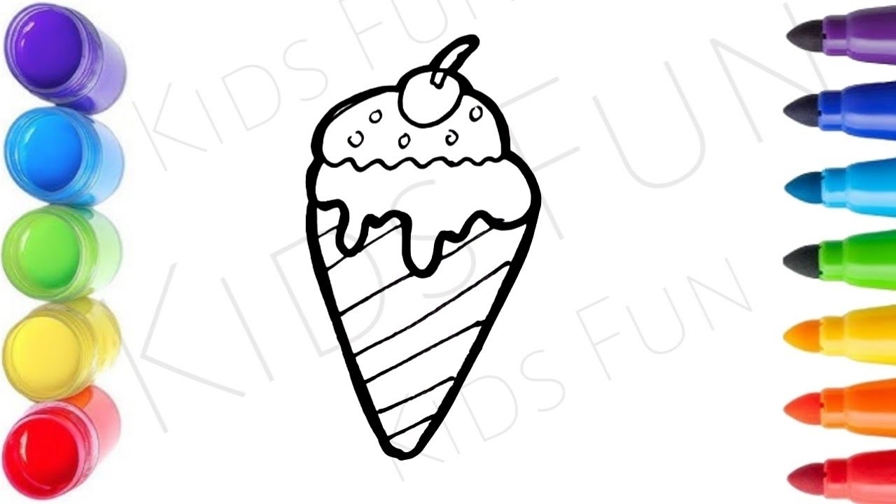 Cute  Ice cream 🍨 🍦 Drawing, painting & Coloring For Kids Toddlers_ Pintustudypark,23