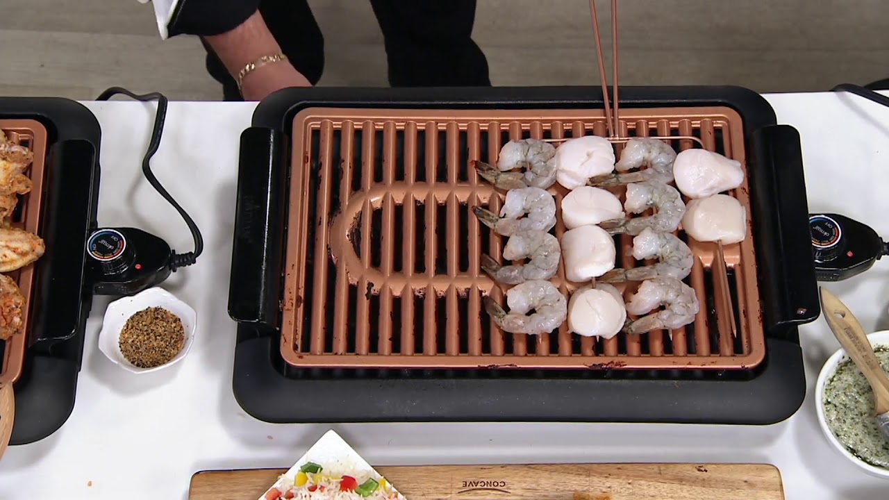 Gotham Steel Deluxe XL Smoke-less Grill with Quad Kabob on QVC
