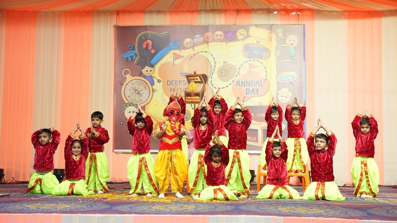 Ganpati Dance Deepshikha Preschool 26th Annual Day🥳 Ekdantaya dance Deva Shree Ganesha dance Kantha🕺