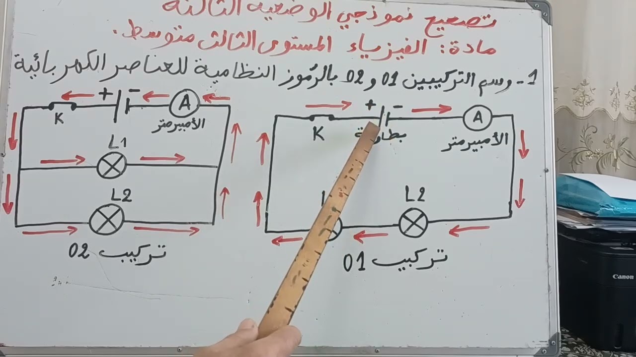 تصحيح نموذجي للوضعية الثالثة اختبار الفصل الثاني المستوى الثالث مادة الفيزياء # 2022