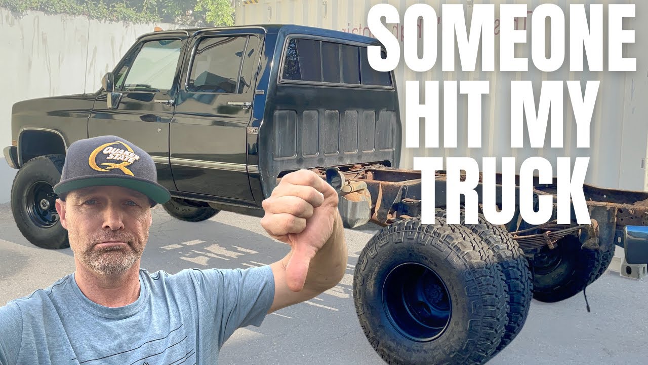 This is why I can't have nice things!  Beautiful Squarebody Dually hit in DMV parking lot!!!