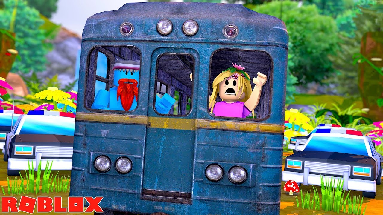 LITTLE KELLY ROBED A TRAIN !!! Sharky Roblox