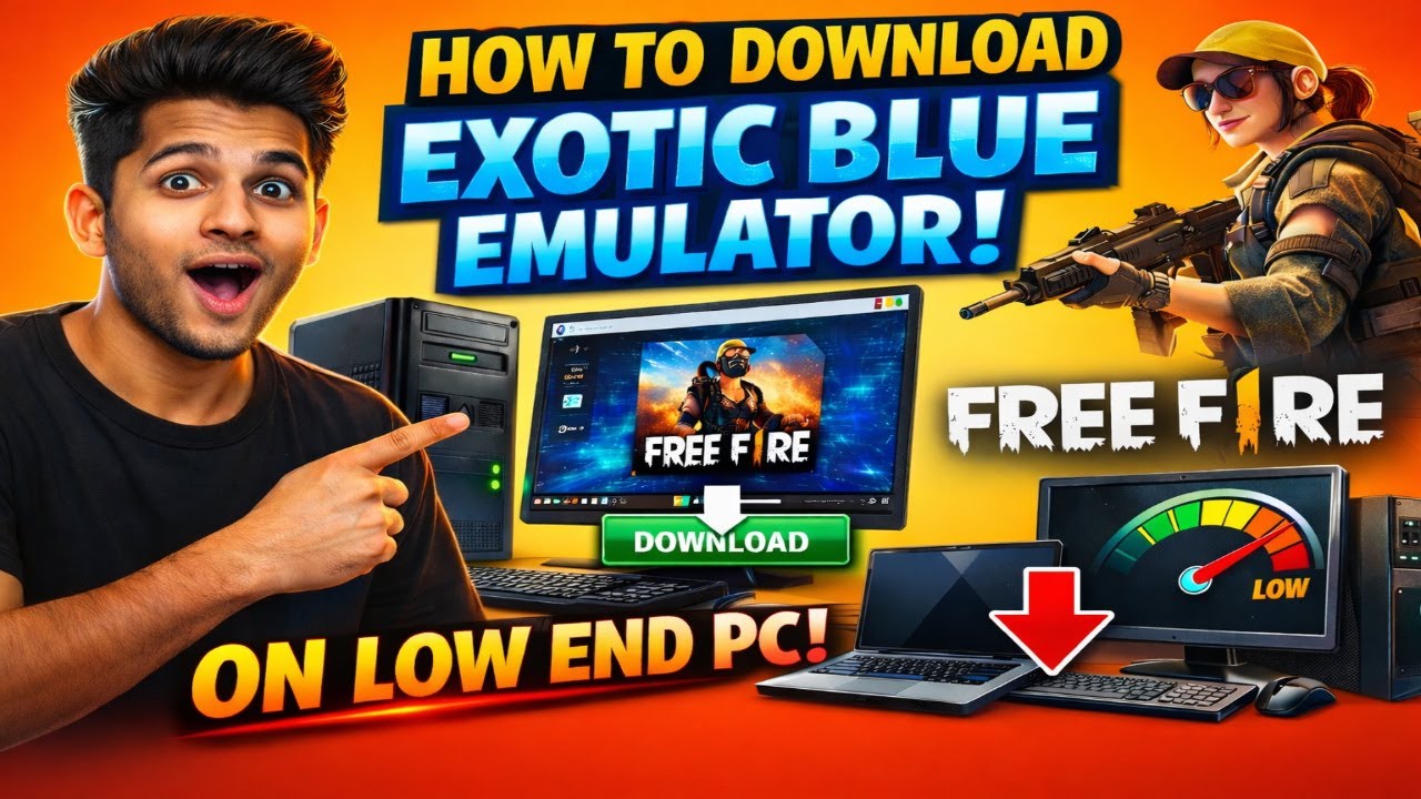 Exotic Blue Emulator Download 😱 | Play Free Fire on LOW END PC (No Lag!)
