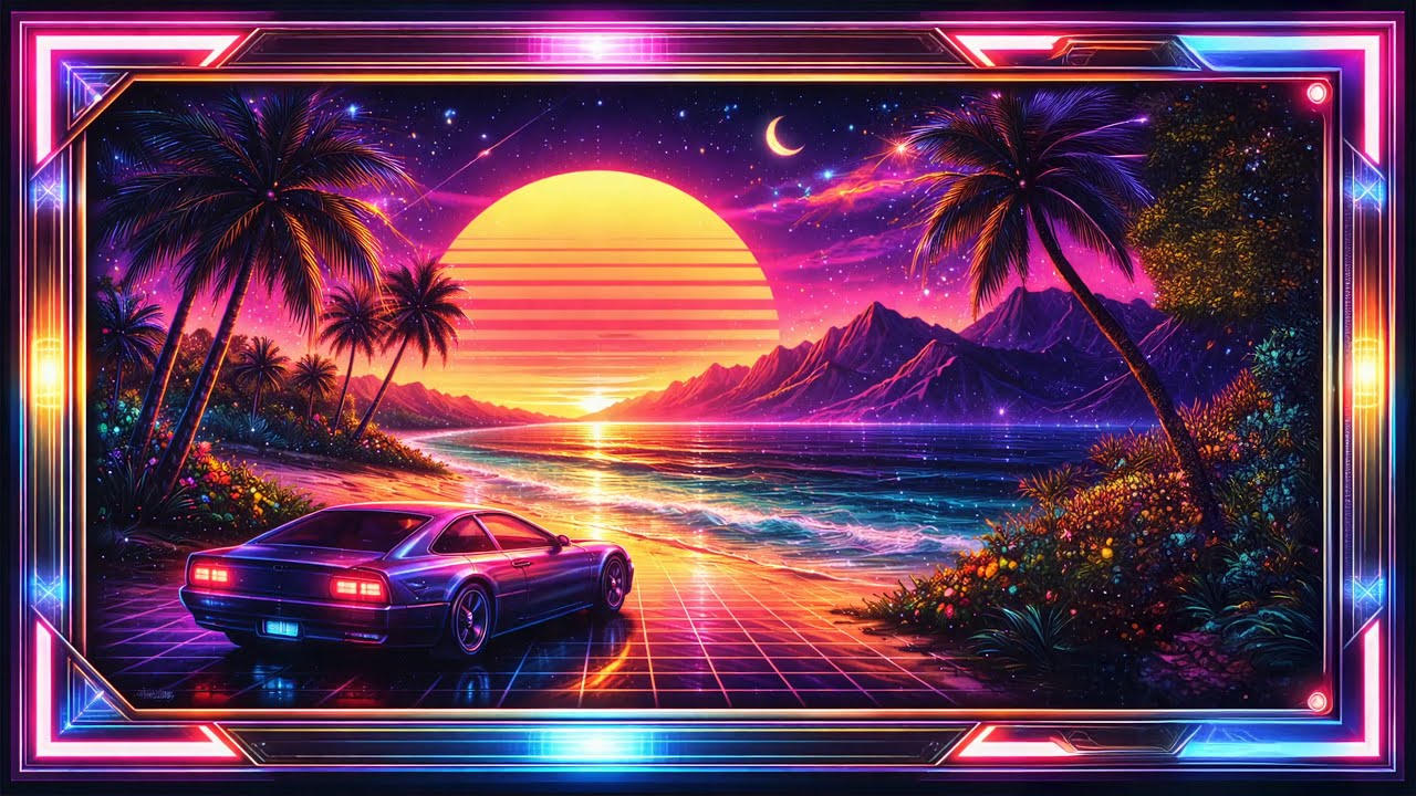 digital art with frame 80 pop music