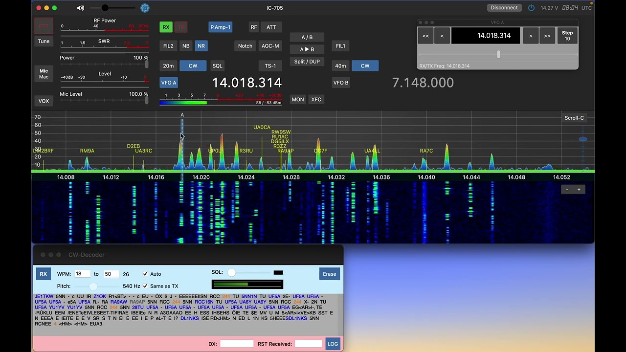 SDR Control for Icom - CW Decoder: szybciej widać niż słychać!