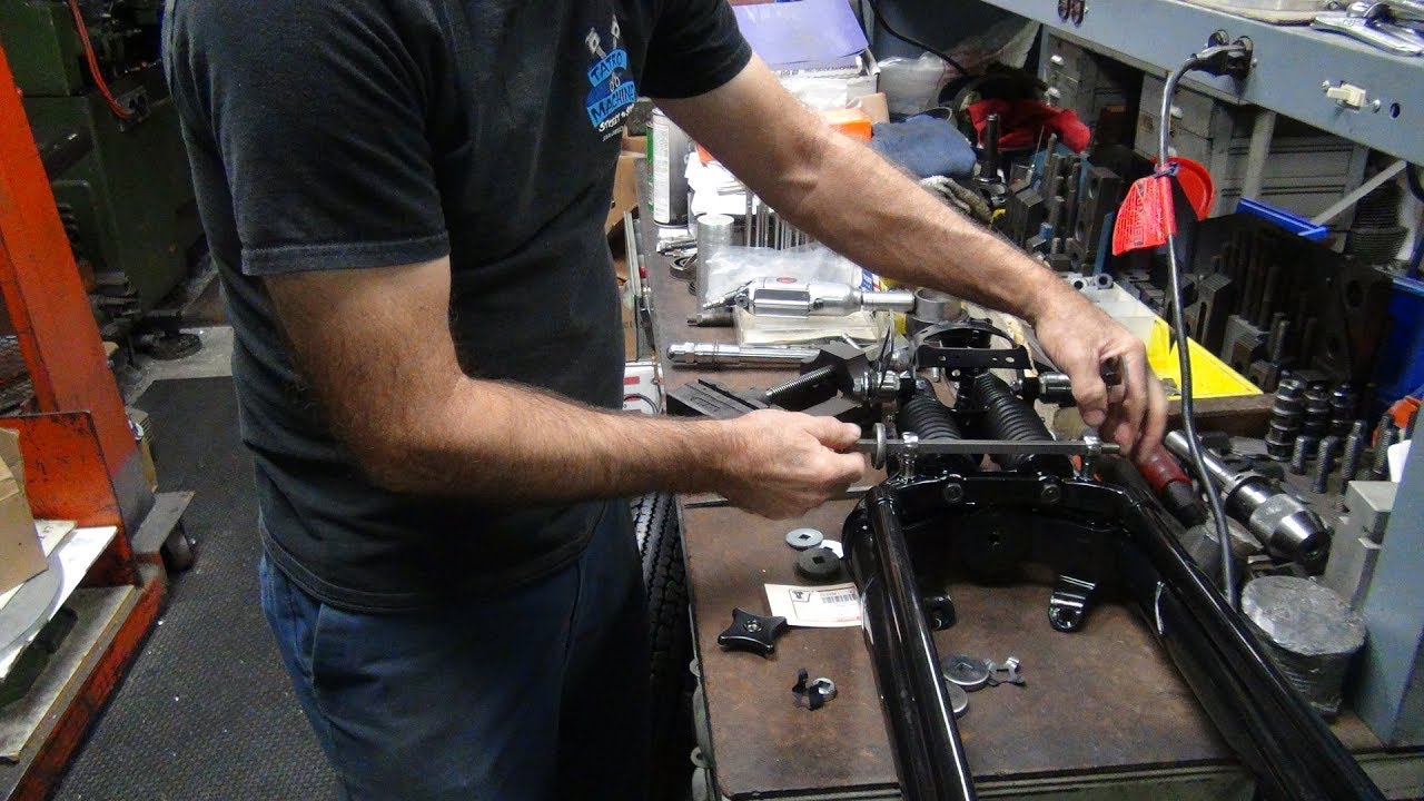 1936-1948 #101 knucklehead springer bobber disc brake conversion shovelhead harley by tatro machine