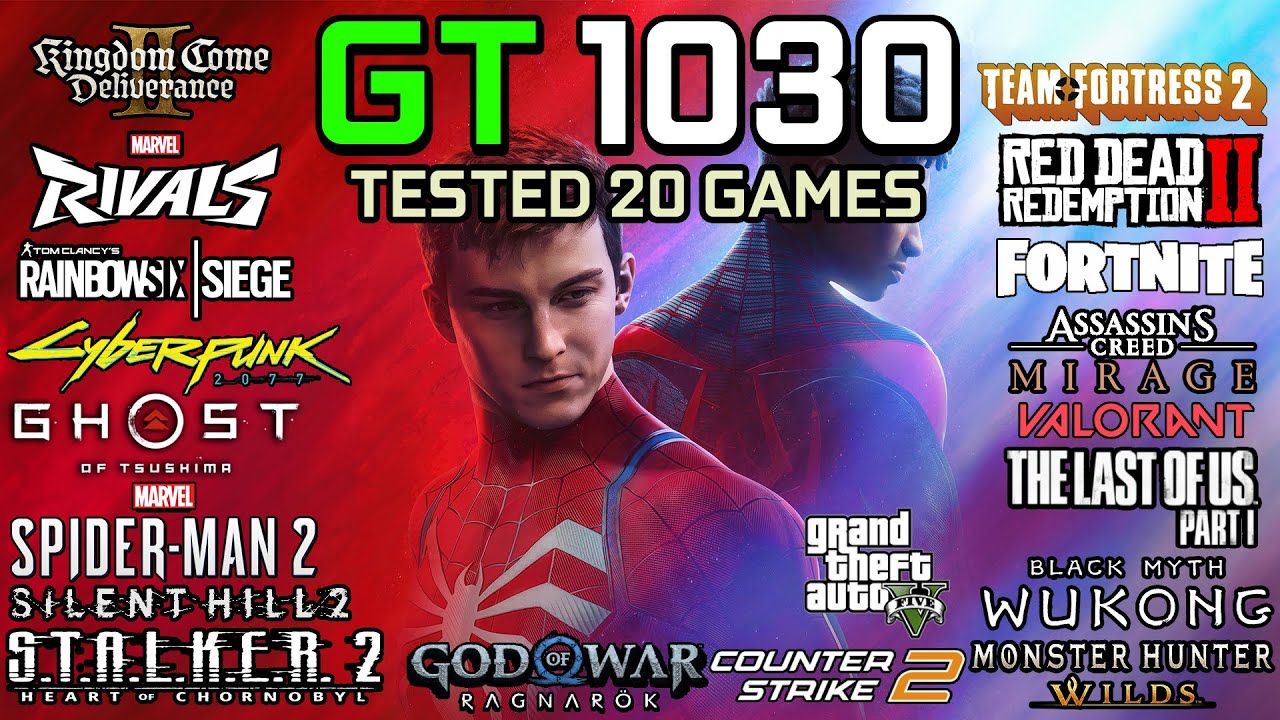 GT 1030 : Test in 20 Games - Gaming Test in 2025