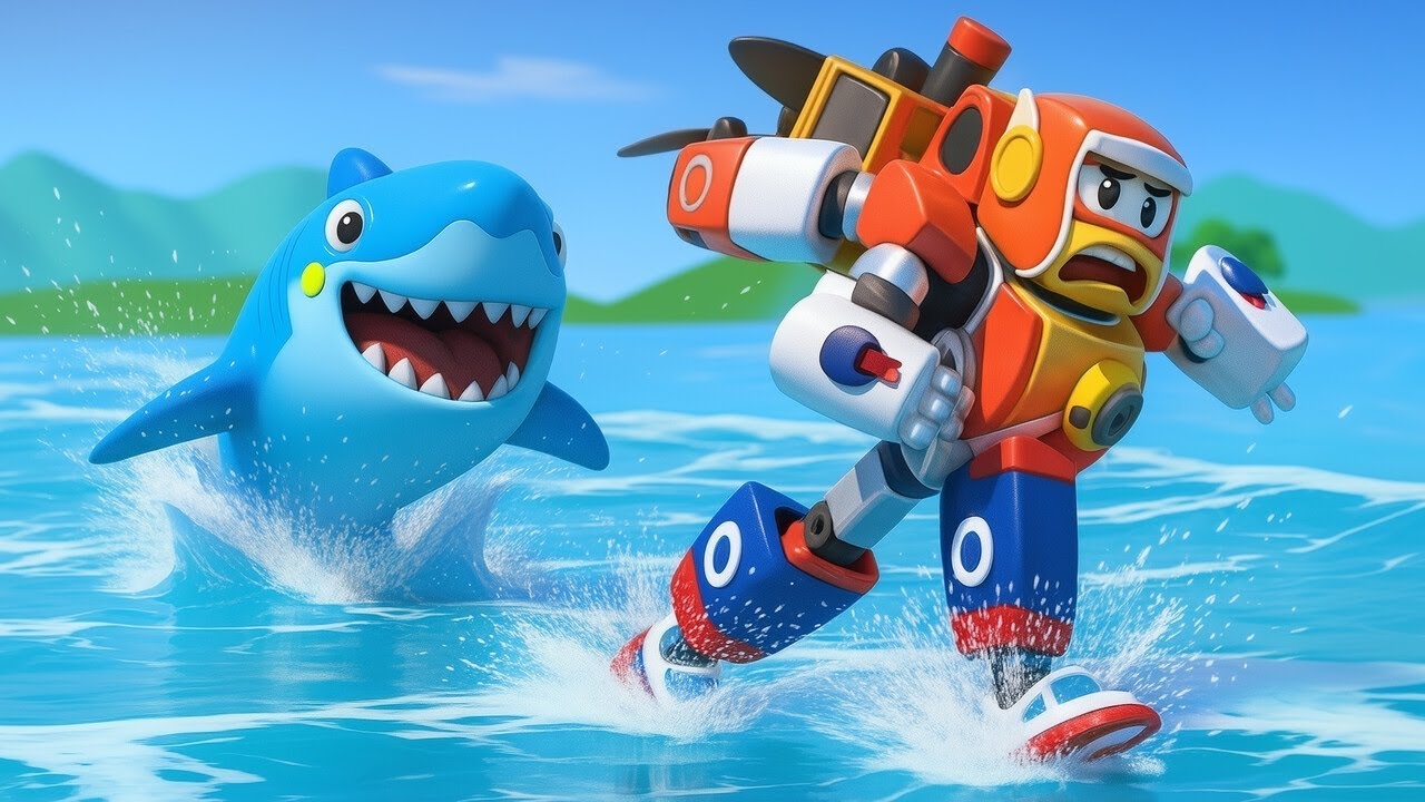 Shark Minions! 🦈 Help Robofuse | 🤖 Rescue Vehicles for Kids