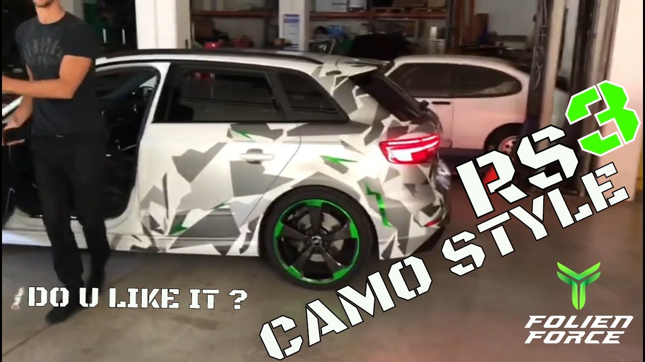 Autofolierung Audi Rs3 camouflage matt 2020 Neu Felgen foliert !!
