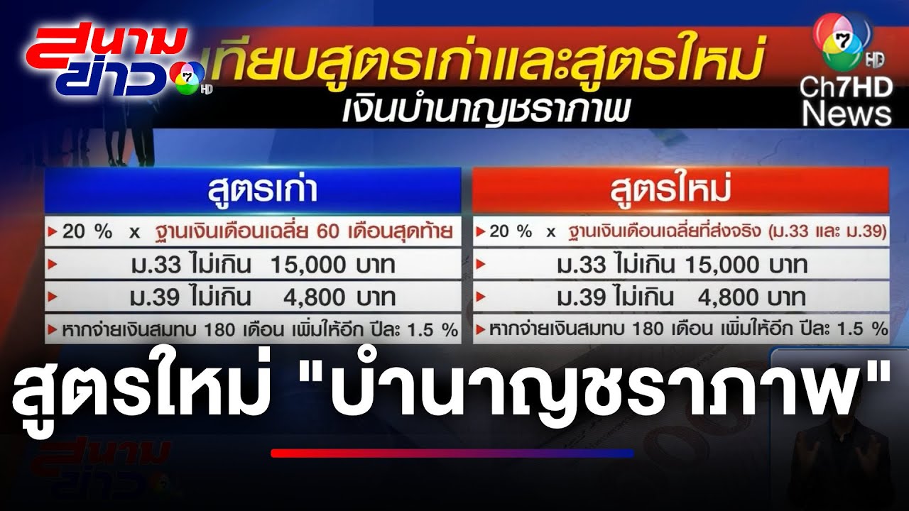 เคาะแล้ว ! เห็นชอบ เงินบำนาญชราภาพสูตรใหม่ | สนามข่าว 7 สี