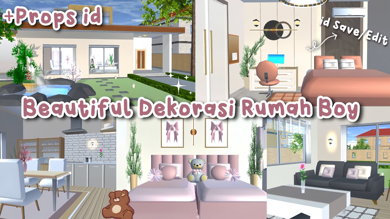Beautiful Dekorasi Rumah Boy + Props id ✨🌸 || Sakura School Simulator 