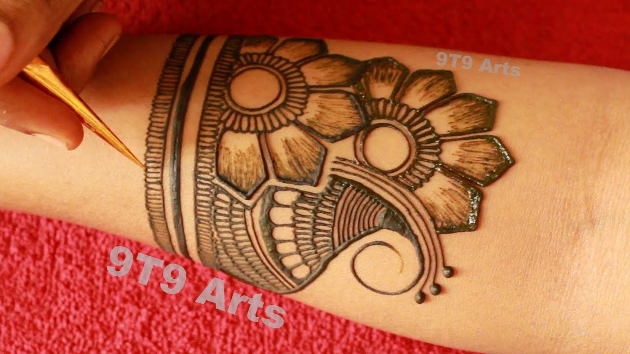 Simple Stylish & Easy Full Hand Dulhan Mehndi Design | New Floral Mehndi Designs for Hand | 9T9 Arts