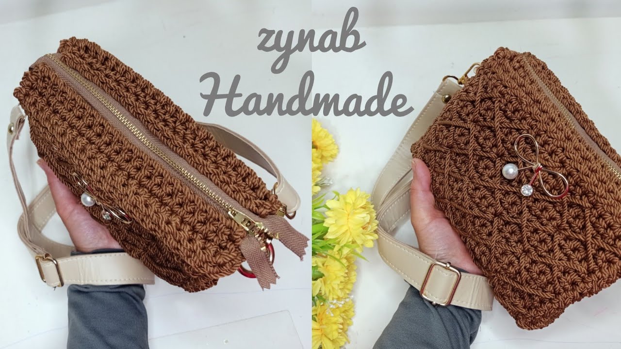 كروشية/شنطة للعيد بسوسته موديل بناتي مميز Simpel,Ease Crochet bag for Beginners/Bolso bandoler fácil