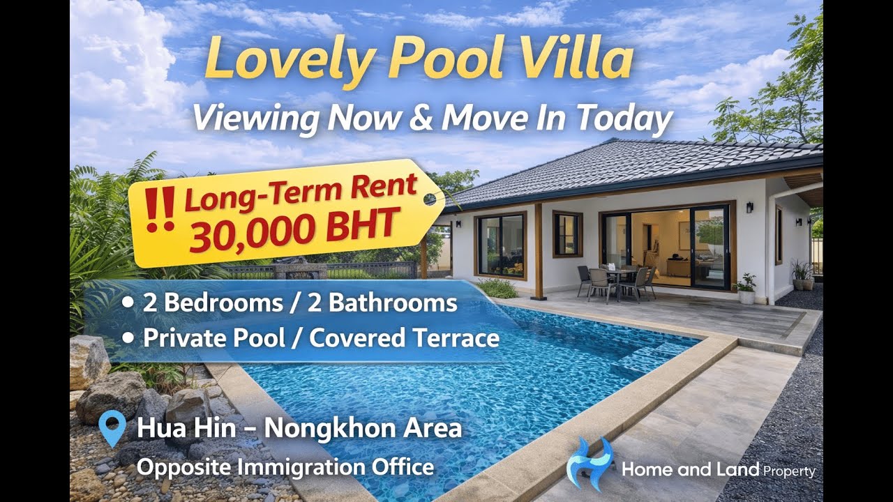 Lovely Pool Villa for Long-Term Rent | 30,000 THB/Month | Move In Today | Hua Hin Nongkhon