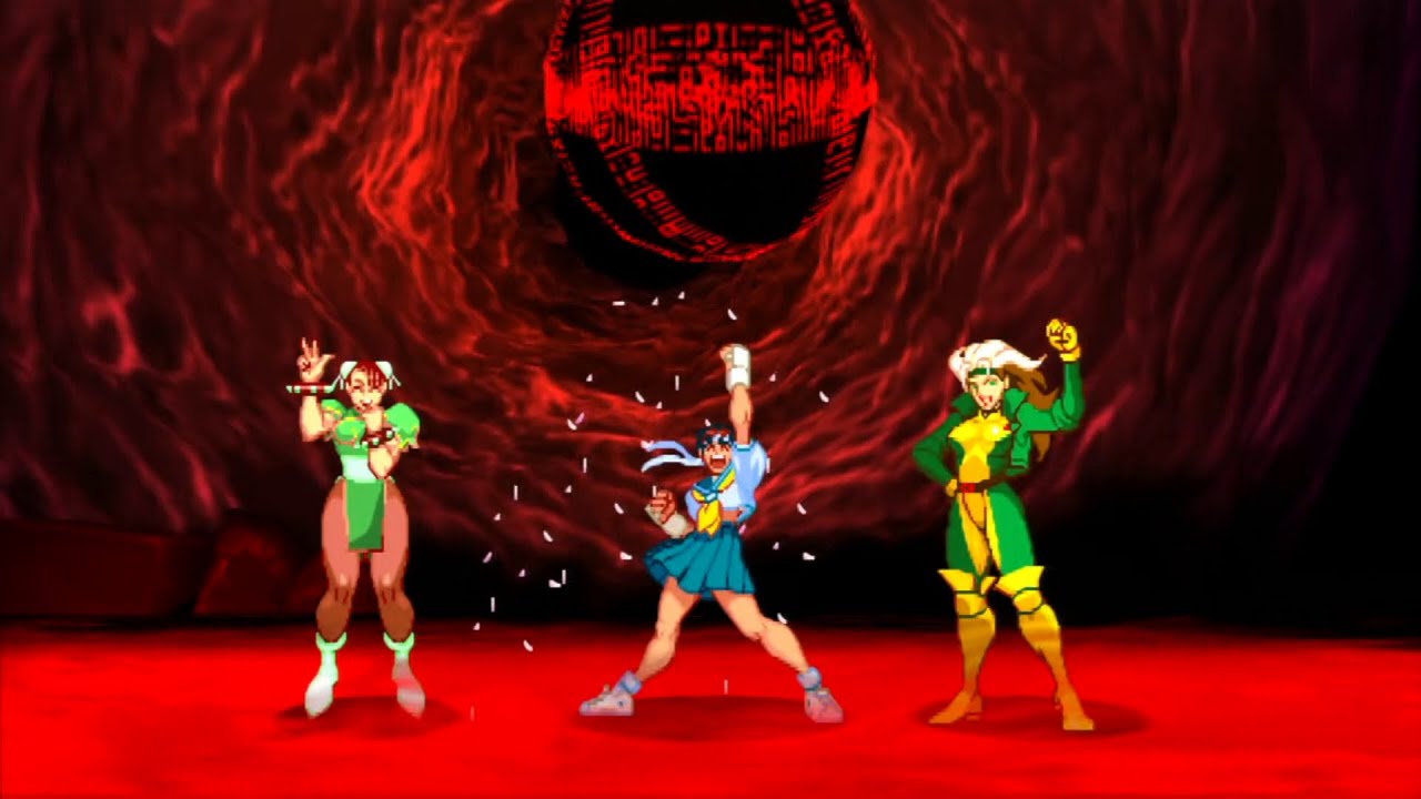 Marvel VS Capcom 2 - Chun-Li/Sakura/Rogue - Expert Difficulty Playthrough