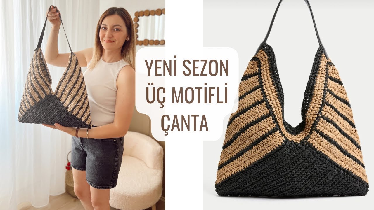 YENİ SEZON 1999 ₺ OLAN ÜNLÜ MARKANIN ÖRGÜ ÇANTASI 🌸 ÜÇ MOTİFLİ ÇANTA YAPIMI