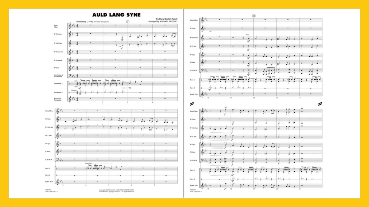 Auld Lang Syne arranged by Michael Sweeney