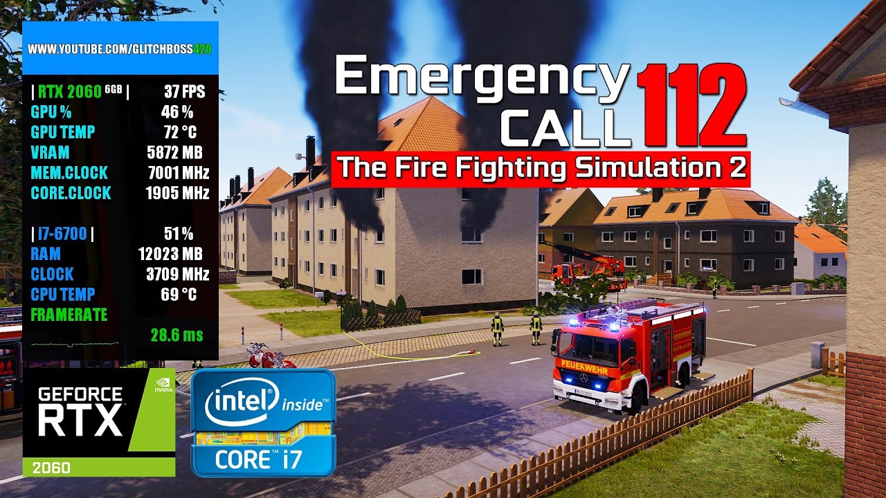 Emergency Call 112: The Fire Fighting Simulation 2 | RTX 2060 6GB + i7-6700 + 16GB RAM