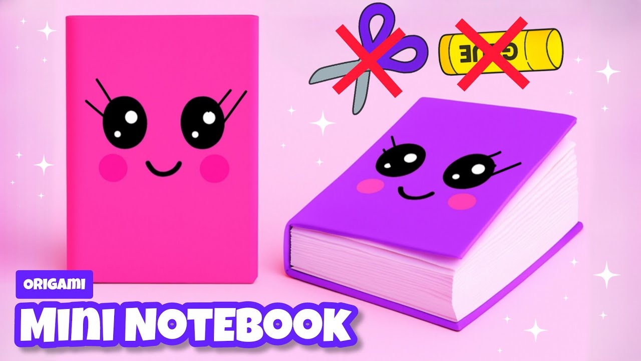How to make DIY Mini Notebook 📘 | No Glue, No Tape, No Stapler | Cute Kawaii Paper Craft for Kids