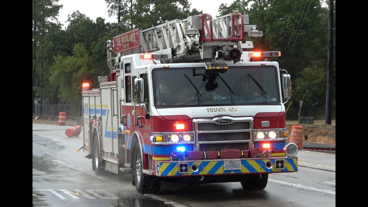 Truck 108 & Medic 443 - Mutual Aid Response [The Woodlands Fire Department][ESD11 Mobile Healthcare]