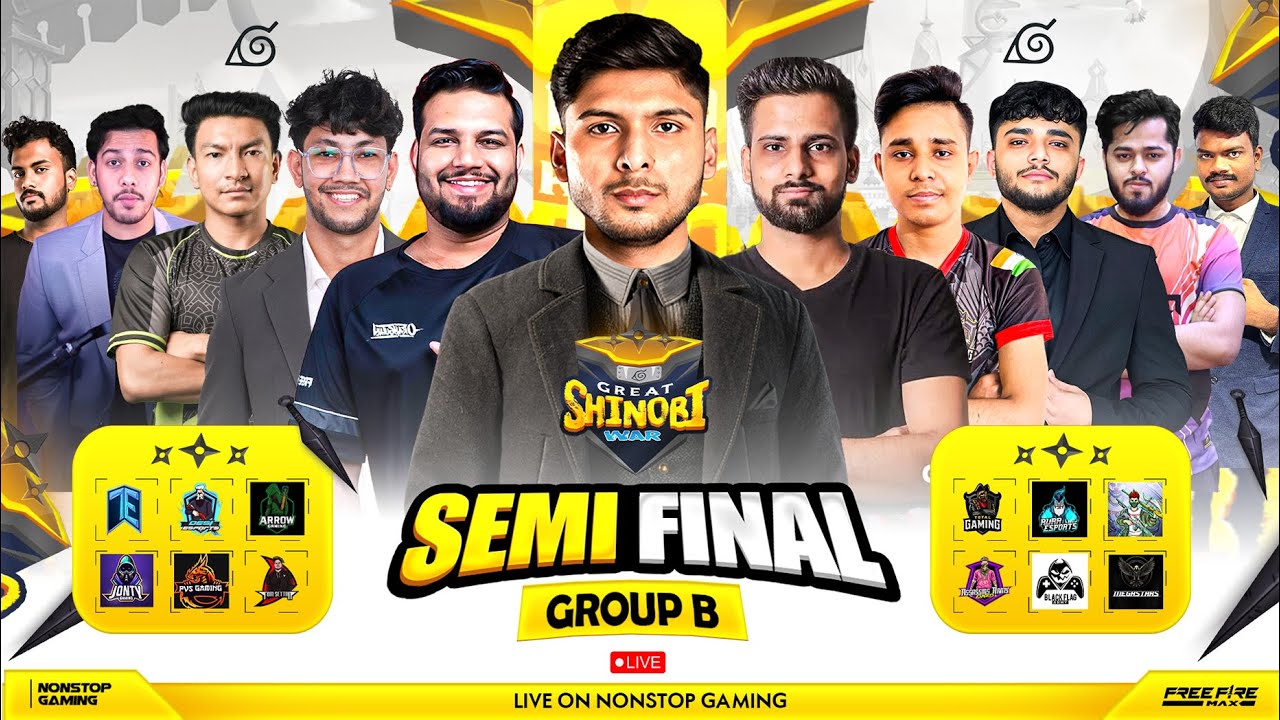 GREAT  SHINOBI WAR SEMI FINAL GRP B 🥷 FT- TG, TE, AA, AG JG #nonstopgaming