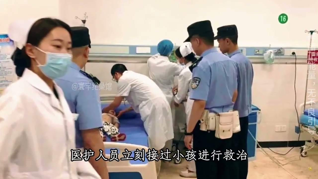 名山一小孩口吐白沫，万分危急时刻，民警驾驶警车极速送往医院
