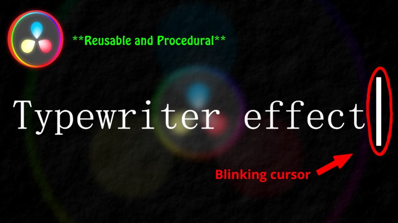 The Best Typewriter Text Effect in DaVinci Resolve (Blinking Cursor + Fully Customizable)