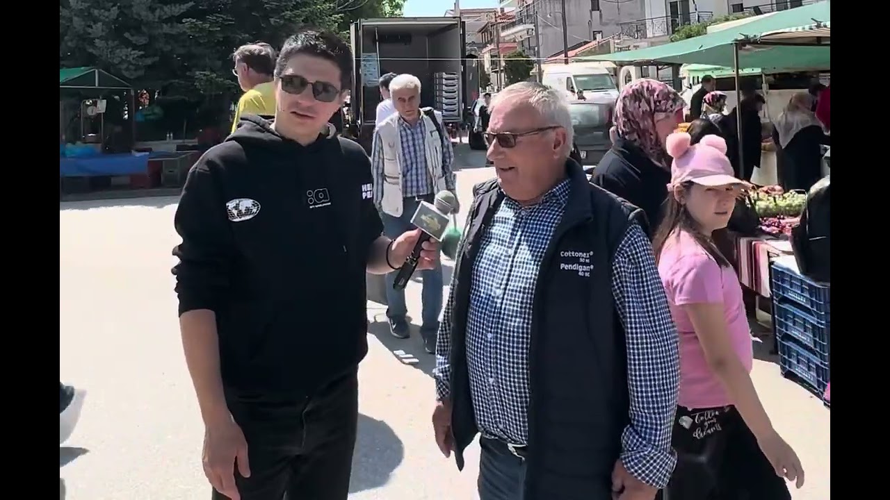 Λαϊκή αγορά Κομοτηνής καλοκαίρι και Μητσοτάκης vs Κασελάκης εκλογές και τα αγγούρια ￼￼