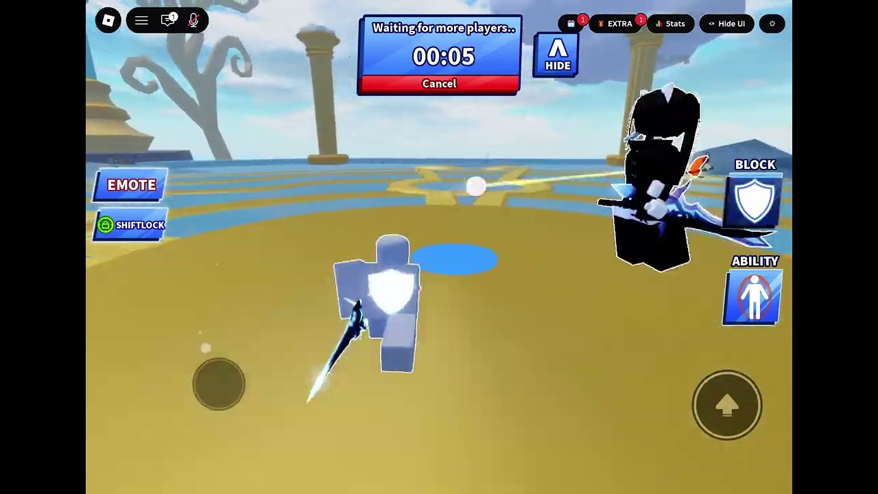 Playing blade ball 
