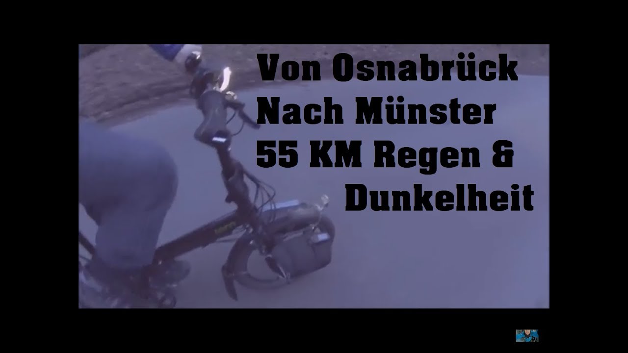 Auf dem Faltrad von Osnabrück nach Münster (Nachtfahrt bei Regen)