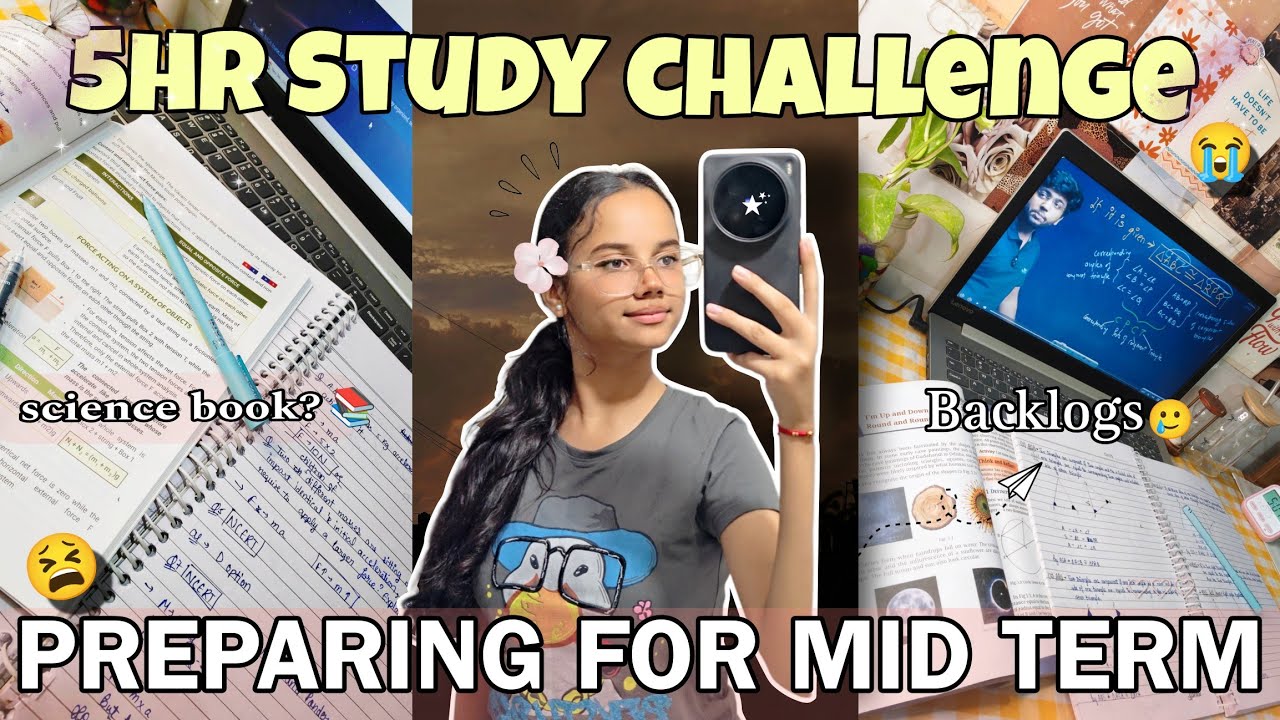 5 HRS STUDY CHALLENGE 🥀🌟|| MID TERM PREPARATION AS A 9TH GRADER VLOG 🫶🏻