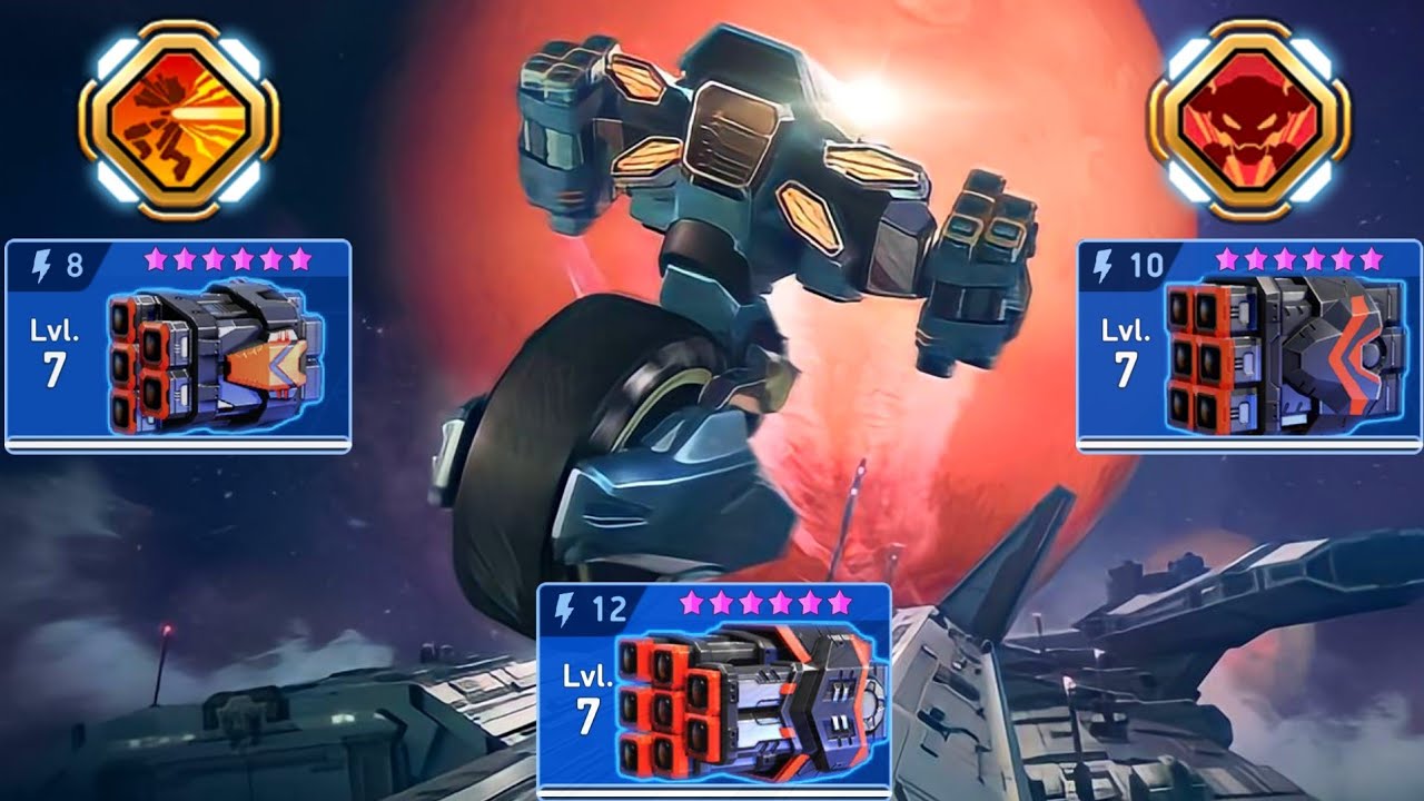 Slingshot with All Rocket Mortar 12 10 8 - Mech Arena