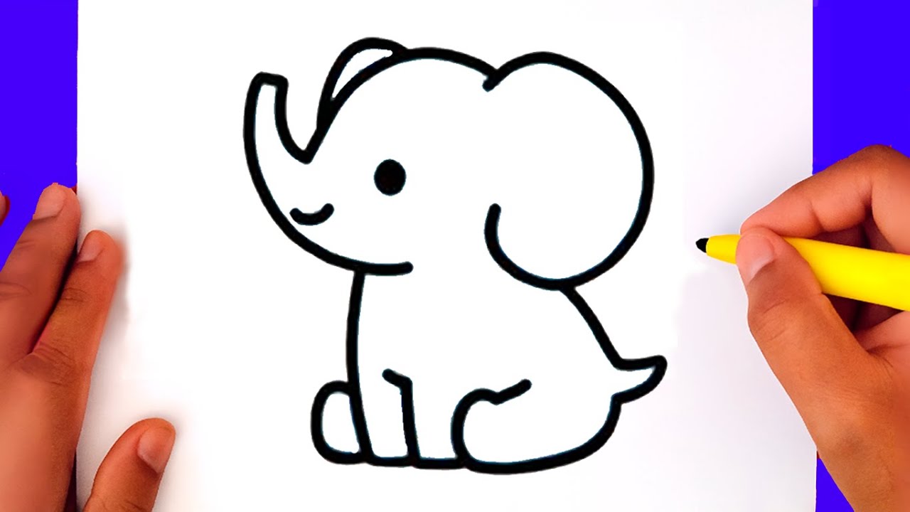 Cara menggambar gajah bayi