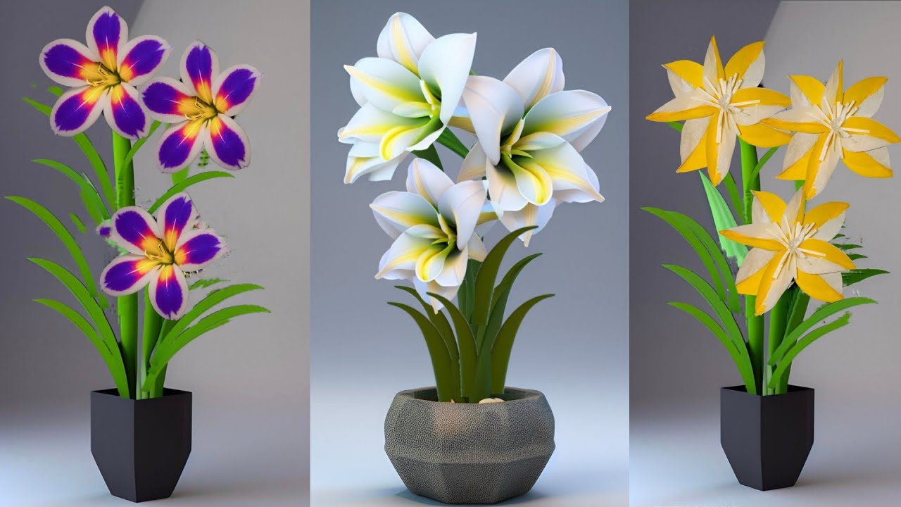 Tutorial Cara Membuat Bunga Lily dari Plastik Kresek | How to make Lily Flower from Plastic Bag