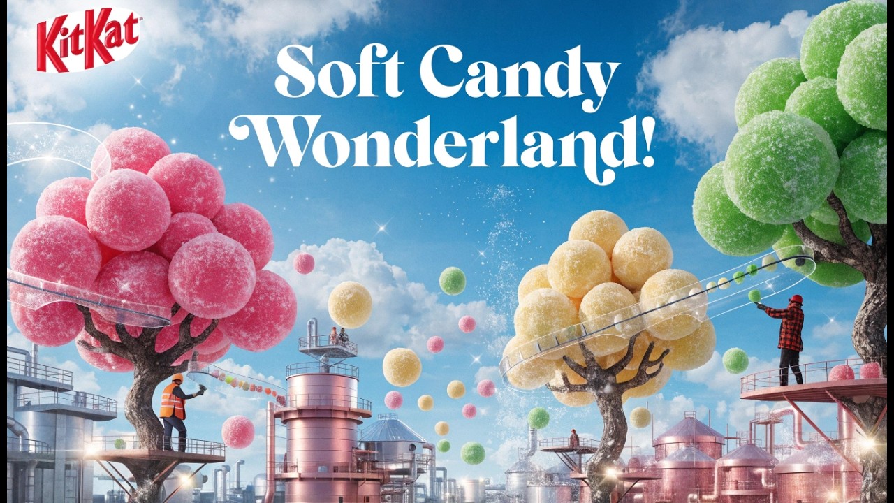 “Soft Candy Wonderland – Robots Harvest, Coat & Pack Everything”