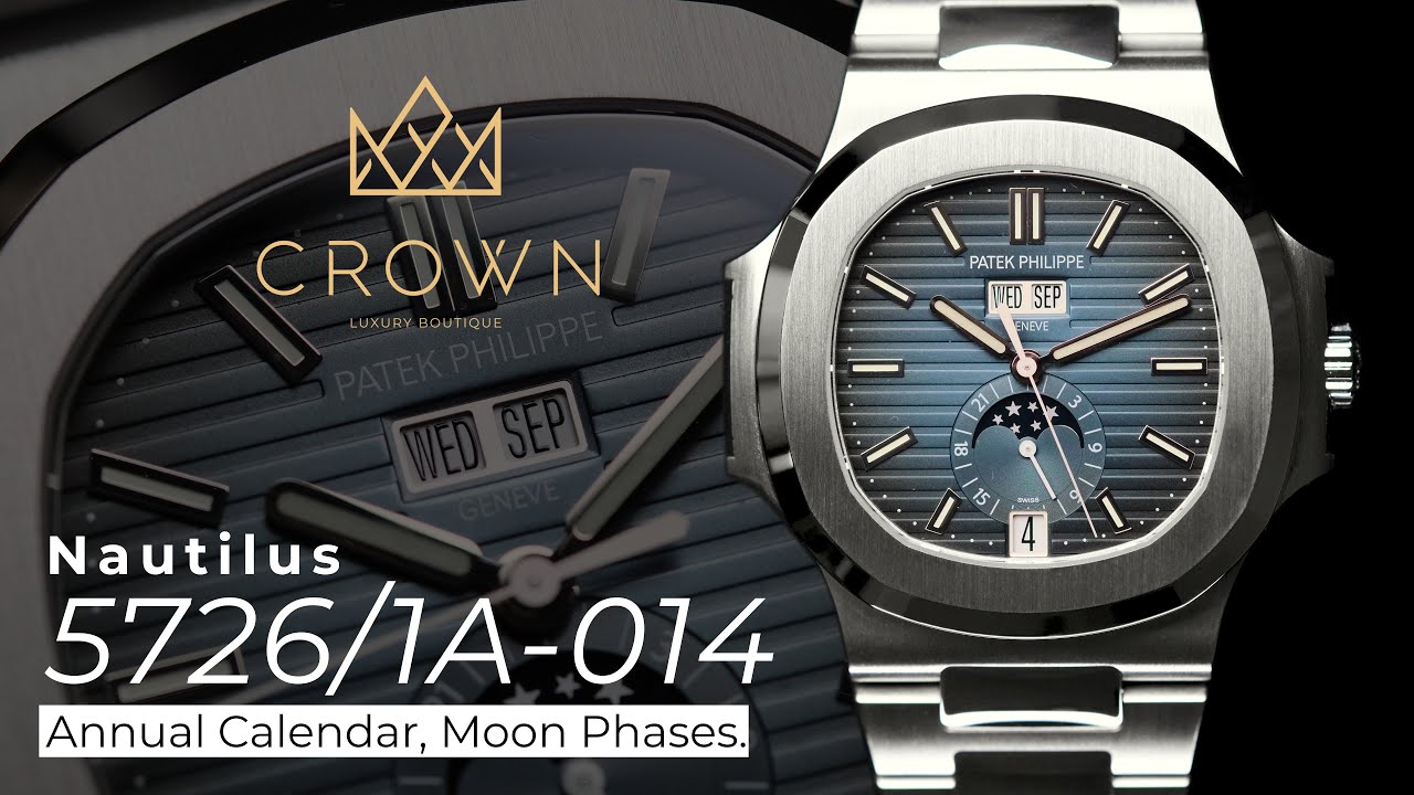 Patek Philippe Nautilus 5726/1A-014 Annual Calendar Moon Phases | CROWN REVIEW 4K