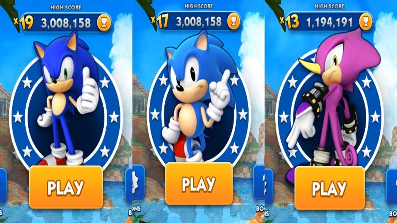 Sonic Dash Android Gameplay - SONIC VS CLASSIC SONIC VS ESPIO