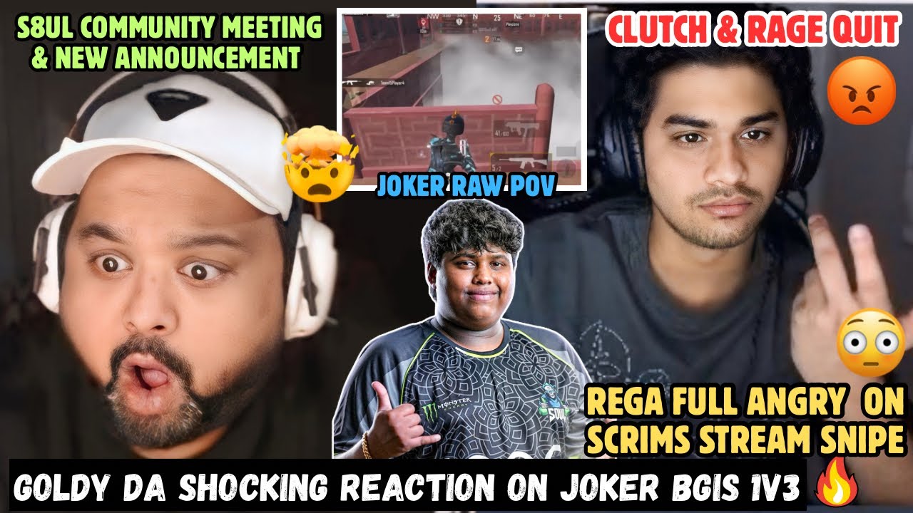 GOLDY DA🚀CRAZY REACTION😱ON JOKER🐼1V3🔥REGA ANGRY ON STREAM SNIPER IN SCRIMS🫡REVENGE CLUTCH🥶