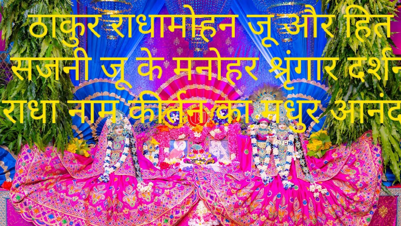 राधामोहन जू और हित सजनी जू के मनोहर श्रृंगार दर्शन राधा नाम कीर्तन का मधुर आनंद।#viral #radhe
