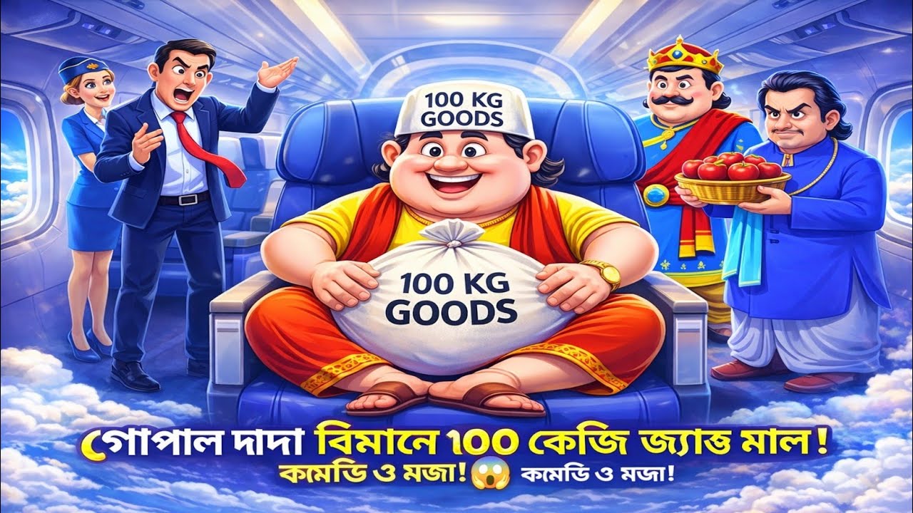 গোপাল দাদা (Bangla) - বিমানে ১০০ কেজি জ্যান্ত মাল! 😱 | কাশ্মীর এয়ারপোর্ট তোলপাড় ✈️ | Gopal Bhar 2026