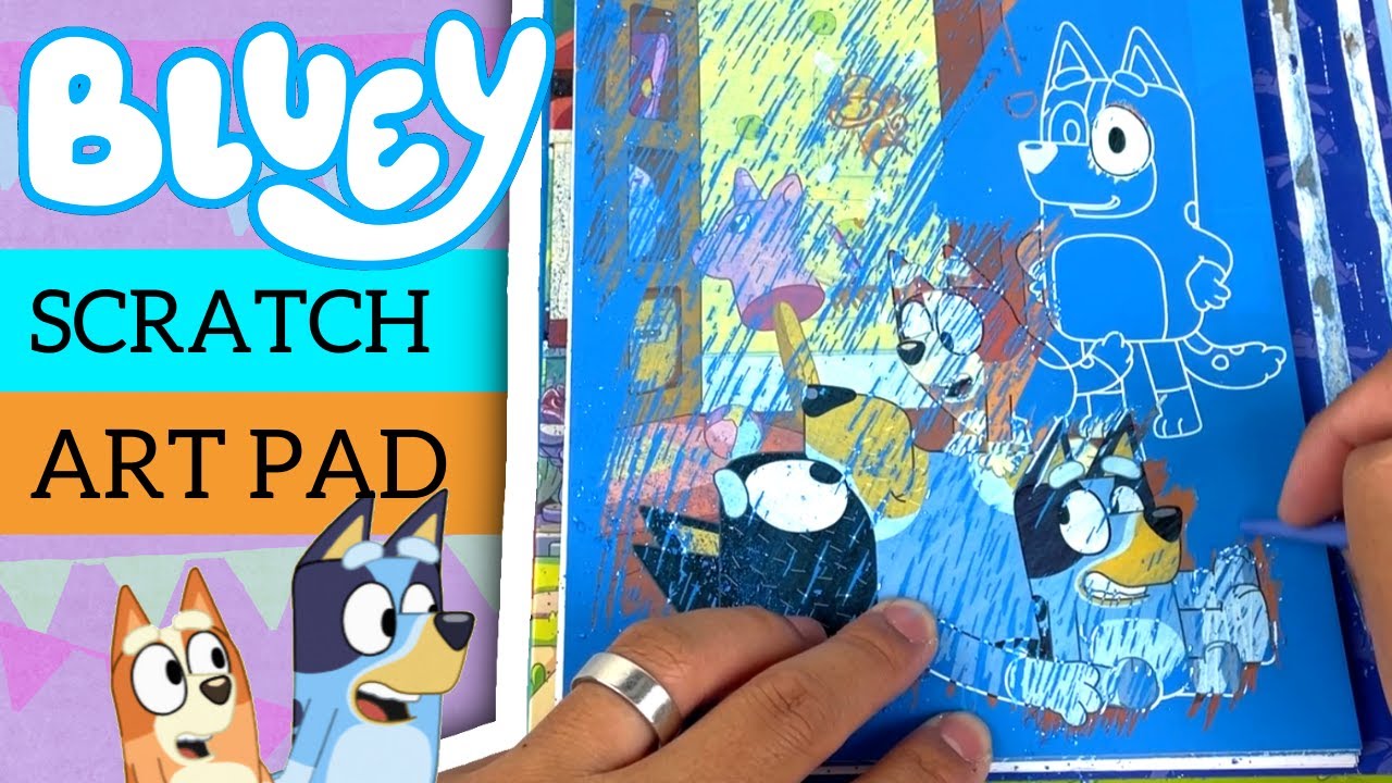 🎨 BLUEY Scratch Art Pad 🤪 | Bluey Books & Crafts | Disney Jr | ABC Kids