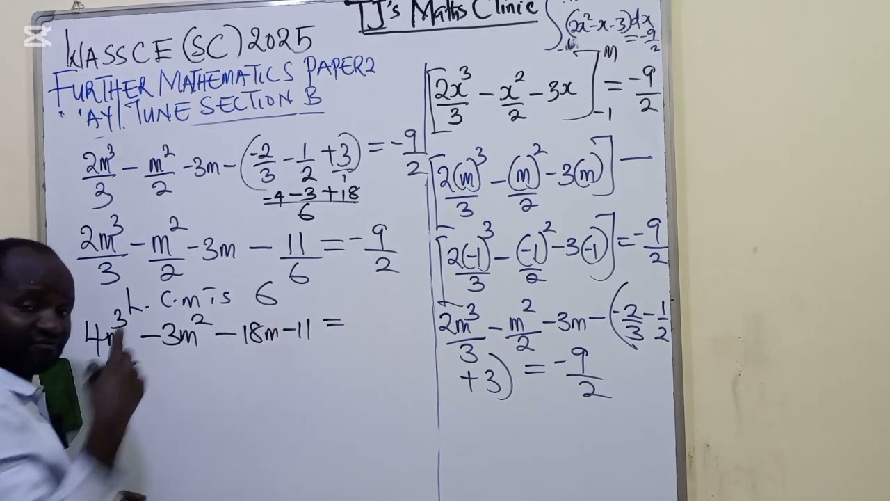 WASSCE 2025 Further Mathematics ( Elective Mathematics) May/June Section B Question 9a.