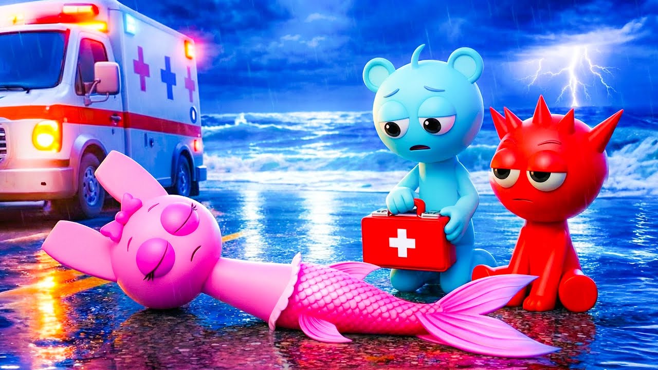 Emergency Night : Why Did Luna Collapse Here? 🚨🌊❓| Funny Sprunki Animation
