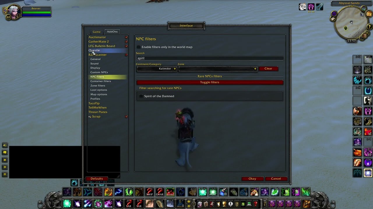 Disabling scourge invasion rare spawns in rare scanner addon - WoW Classic WOTLK