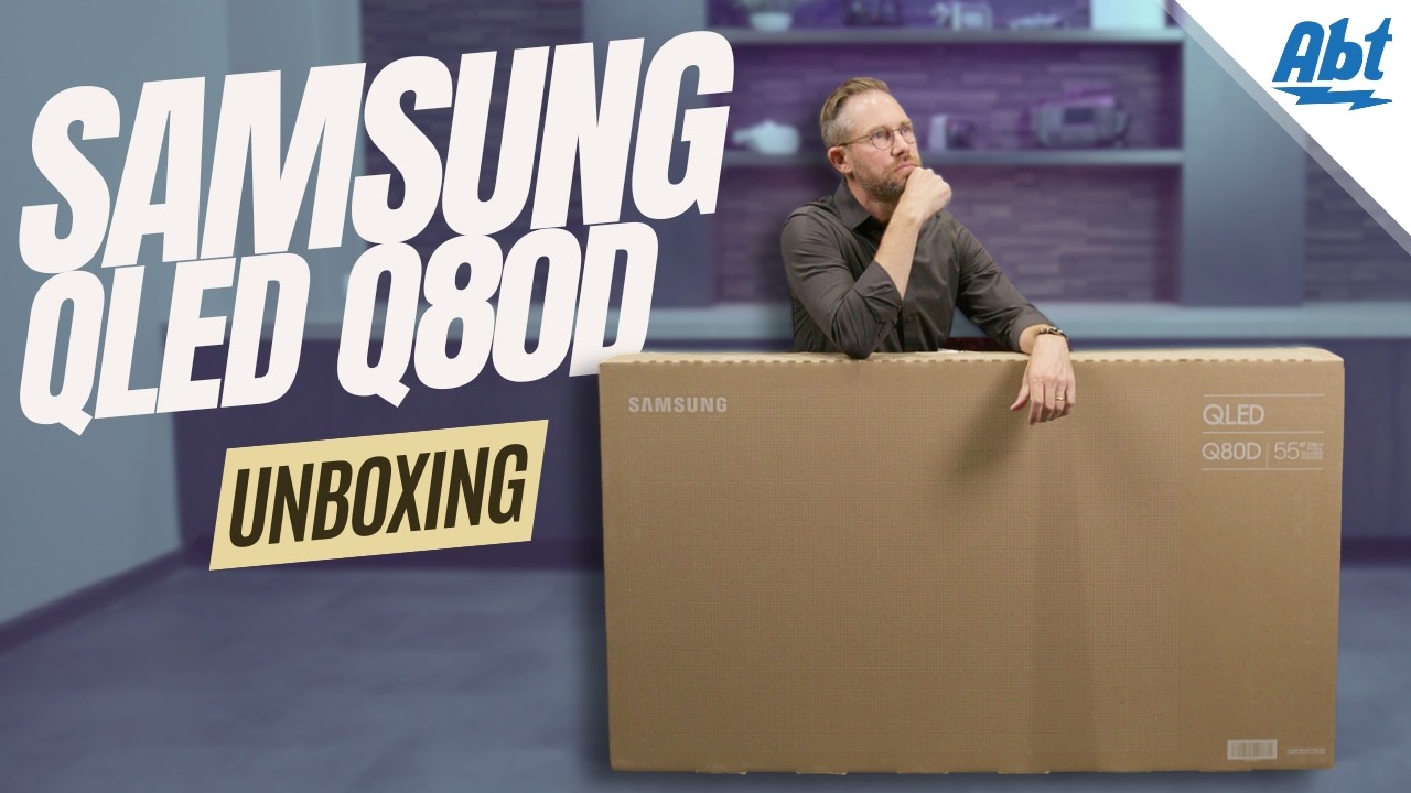 Распаковка и установка на подставку телевизора Samsung Q80D 4K QLED