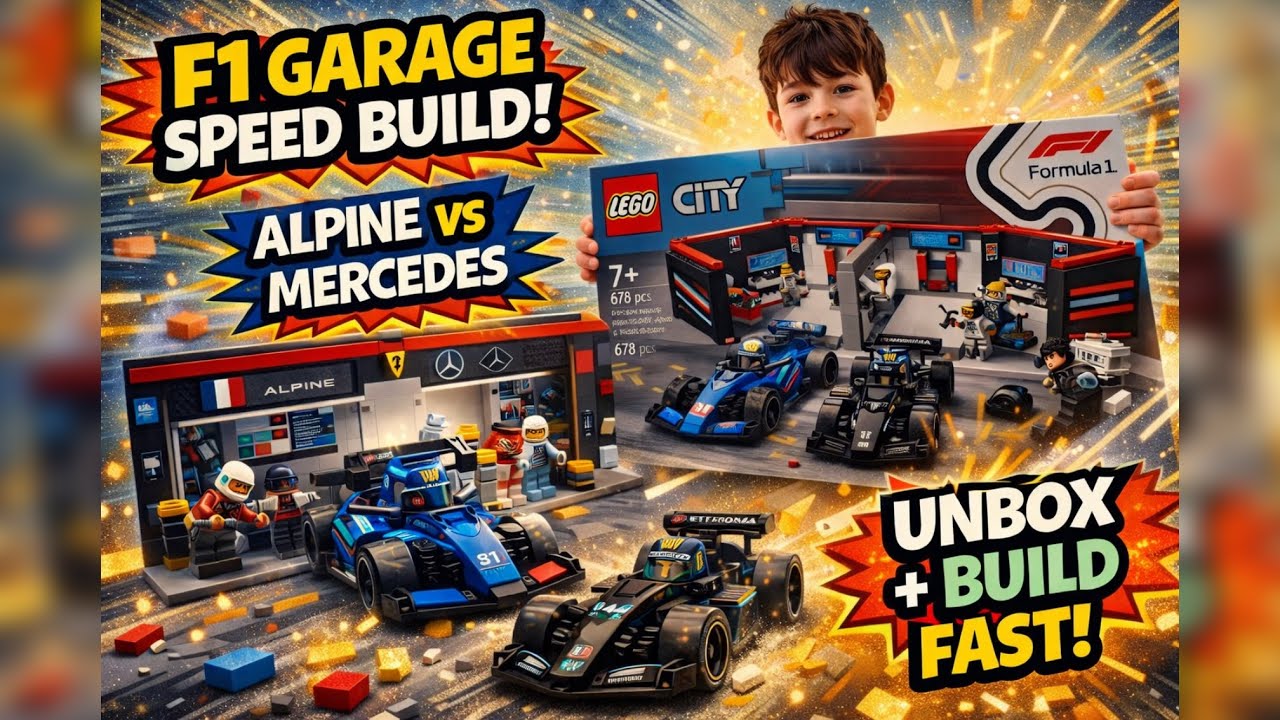LEGO F1 Garage Speed Build! 🏁 Alpine + Mercedes (Unbox & Build)
