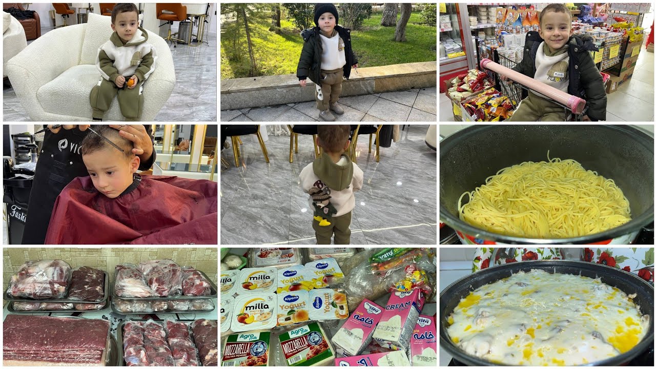 IIn shopping.Market alış-verişi.Nəvəmlə gəlinimi salona apardım.Aldıqlarım. 
