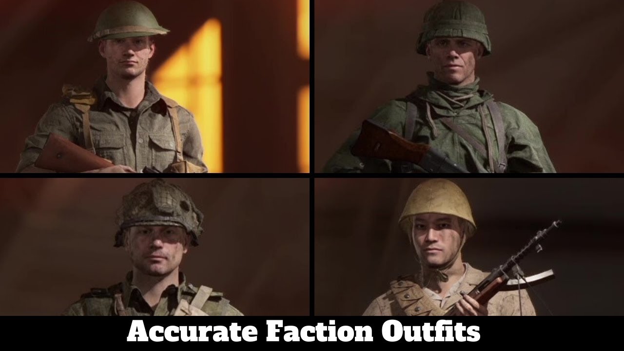 Battlefield V - Historiaclly Accurate Outfits (UK U.S German Japanese)